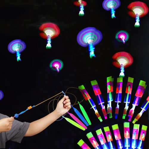 LED Glowing Slingshot Rocket Toy for Kids