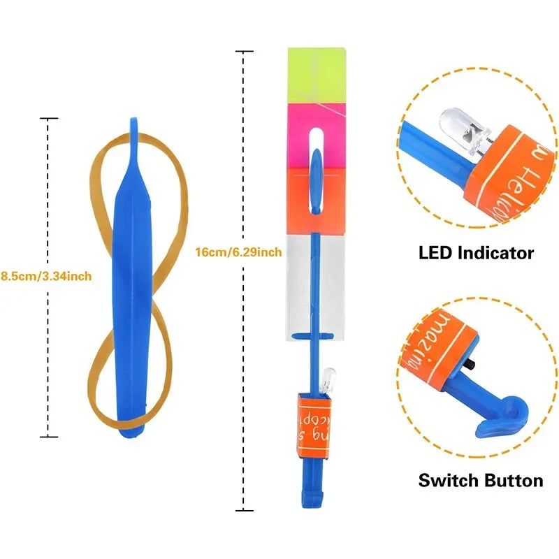 LED Glowing Slingshot Rocket Toy for Kids